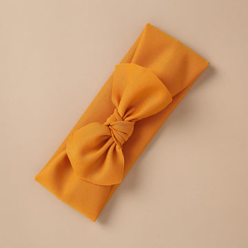 Bentita cu fundita pentru bebelusi – Mustard, 0 - 9 luni, poliester